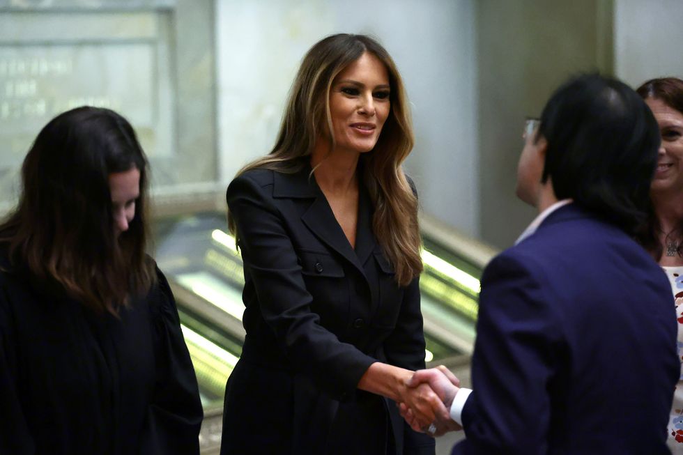 former first lady melania trump speaks at naturalization ceremony at the national archives