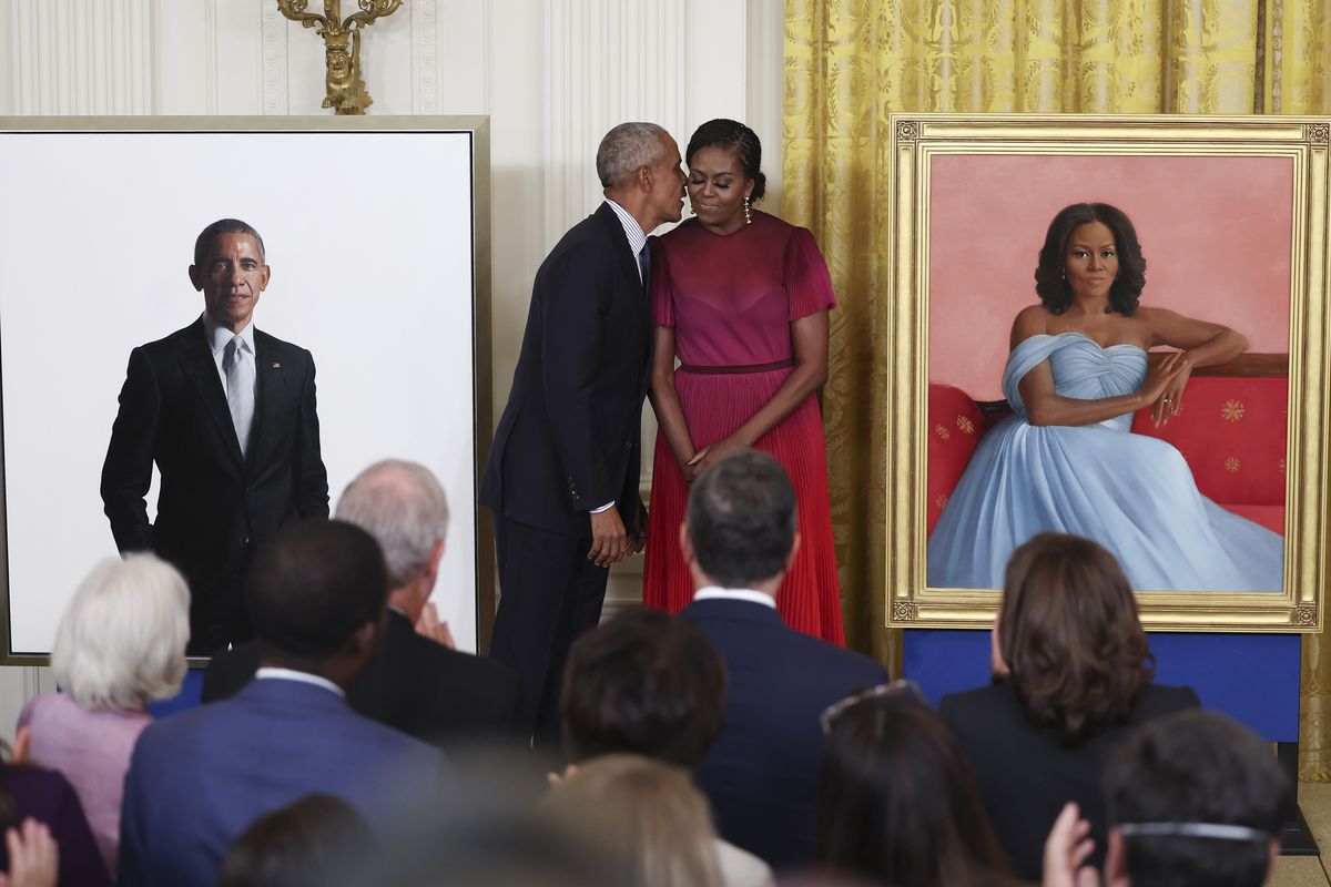 barack and michelle obama return to white house for official portrait unveiling