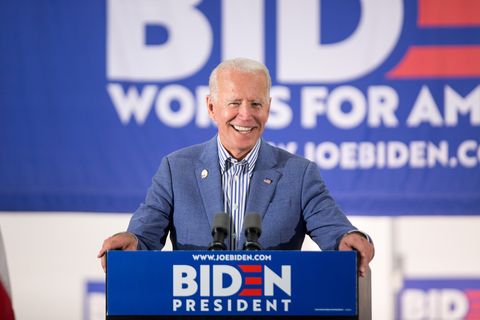 Joe Biden Campaigns At Union Local In New Hampshire
