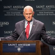 former vice president mike pence speaks at politics and eggs event in new hampshire