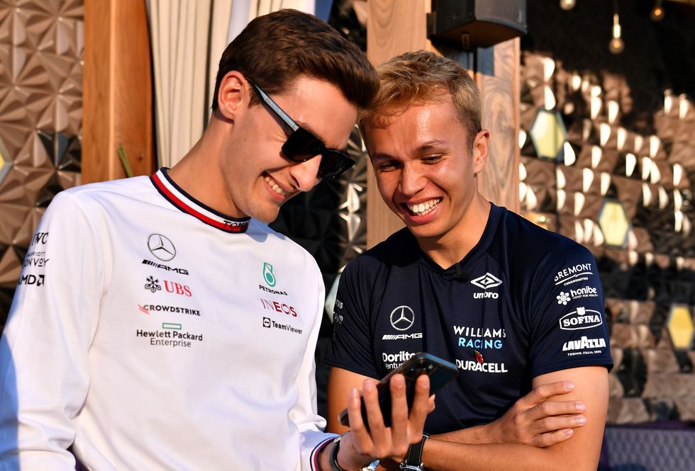 formula 1 drivers george russell and alex albon