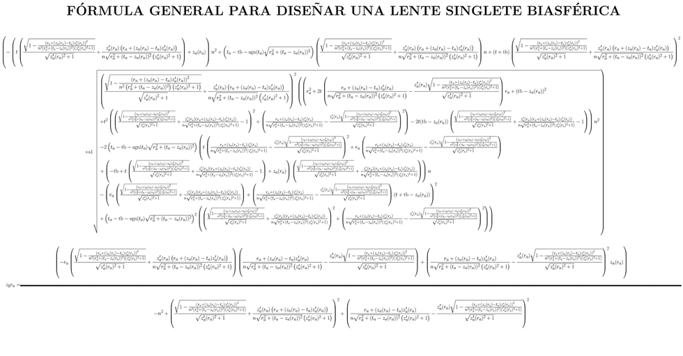 González-Acuña math formula optical lens