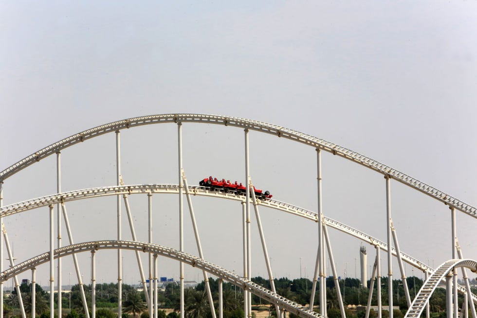 formula rossa launched roller coaster ferrari world ferrari experience theme park 2010 yas island emirate of abu dhabi