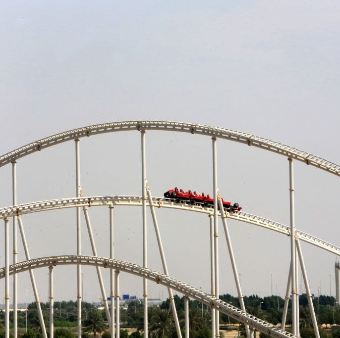 Formula Rossa Launched Roller Coaster. Ferrari World. Ferrari Experience. Theme Park. 2010. Yas Island. Emirate Of Abu Dhabi. formula rossa launched roller coaster ferrari world ferrari experience theme park 2010 yas island emirate of abu dhabi