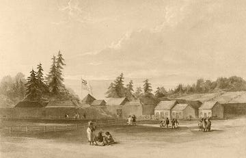 fort vancouver, 1845, applegate trail