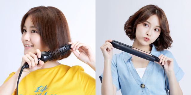 靠Panasonic的EH-HT45捲髮梳 & EH-HS99奈米水離子直髮捲燙器，只要三步驟，就能捲出日韓明星最夯的短髮造型！