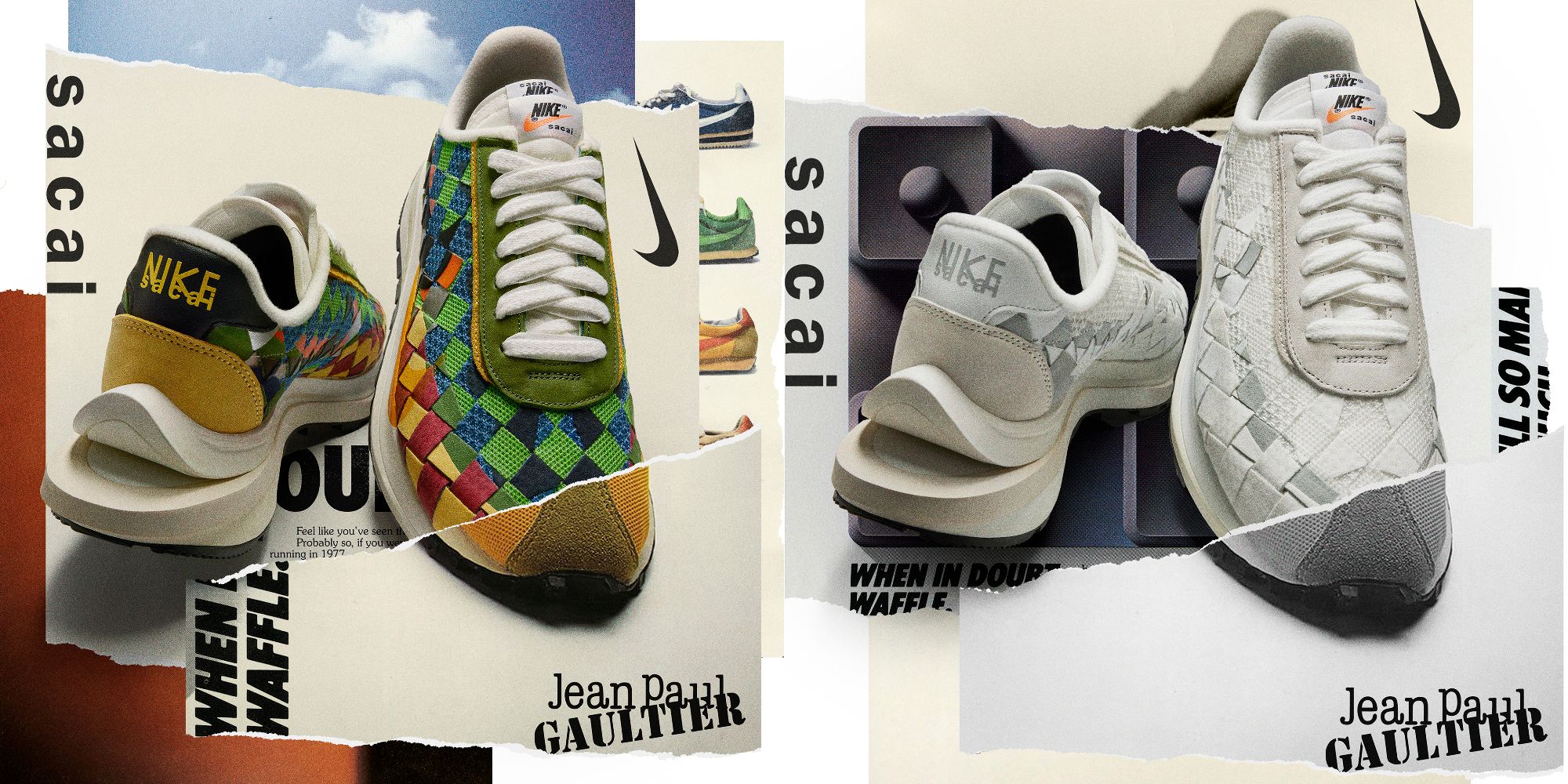 Nike X Sacai X Jean Paul Gaultier聯名款球鞋！編織版Vaporwaffle