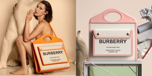 bella hadid揹burberry最新款pocket bag