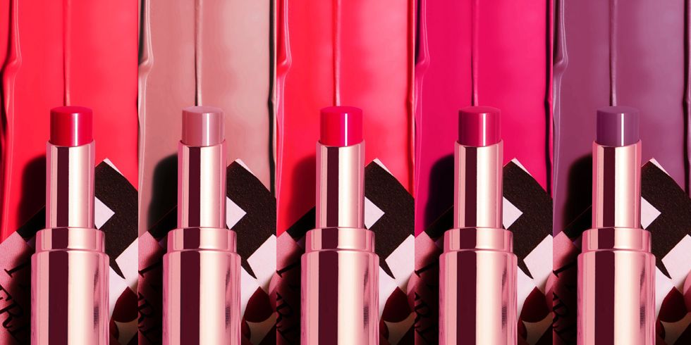 Pink, Red, Text, Font, Material property, Lipstick, Magenta, Architecture, Tints and shades, Cylinder, 