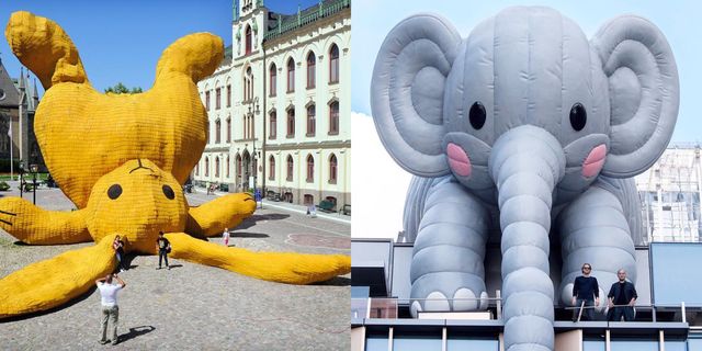 Landmark, Elephant, Yellow, Games, Inflatable, Sky, Architecture, Elephants and Mammoths, World, Tourist attraction, 
