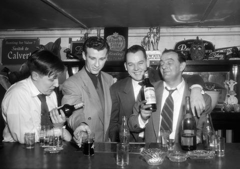 four guys drink up in a chicago bar ca 1948