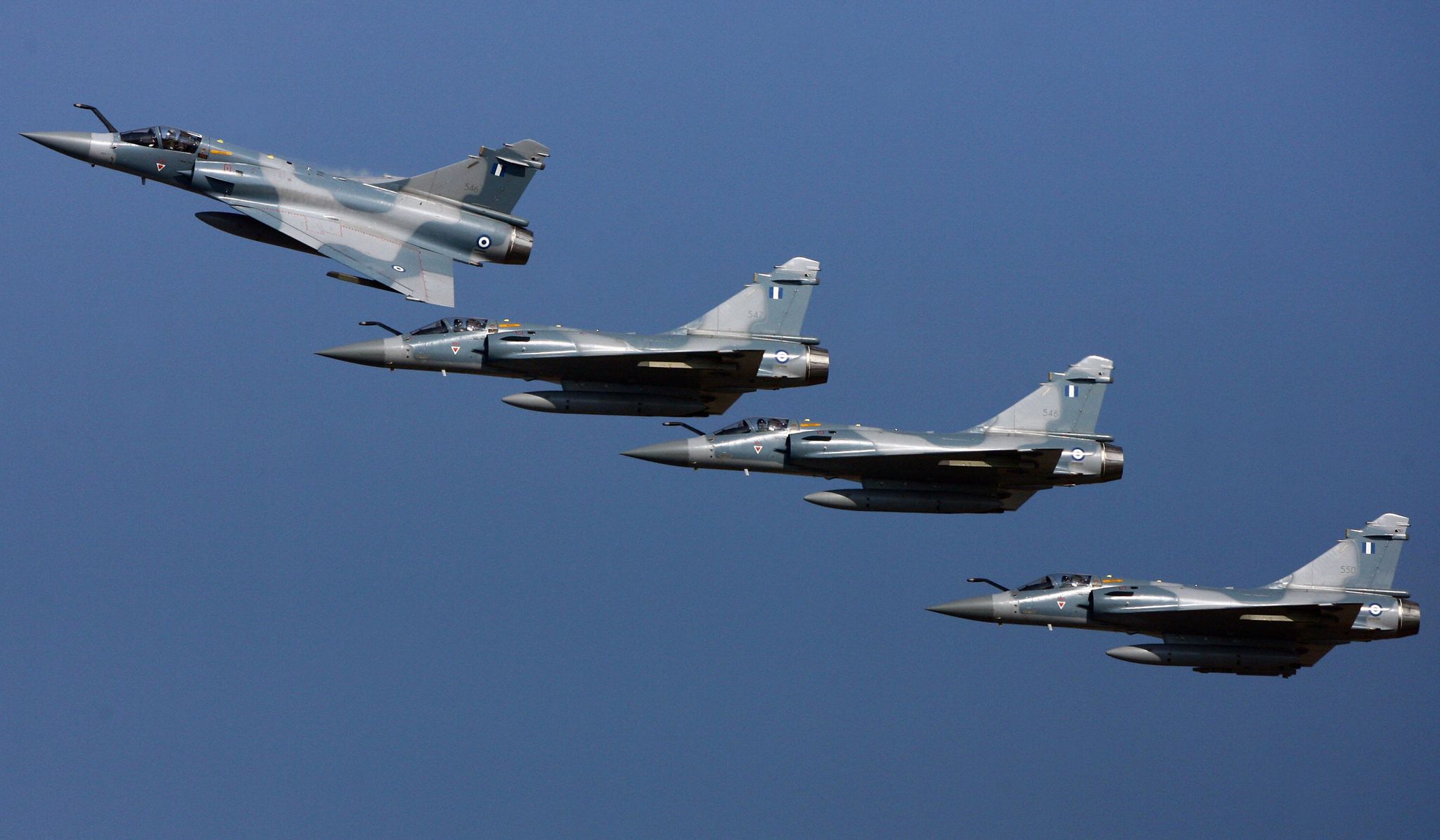four greek mirage 2000 5 mk2 fly over tanagra airbase