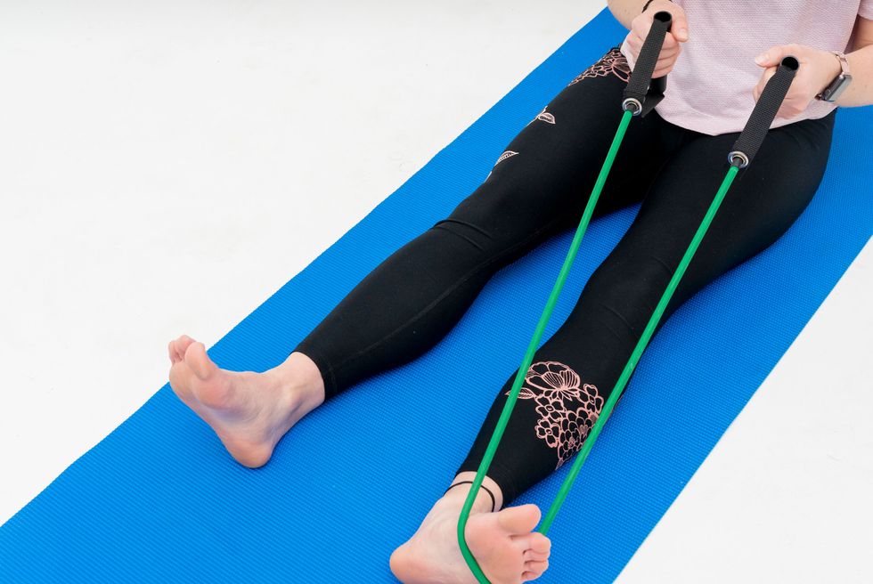 plantar fasciitis exercises, four way foot flex