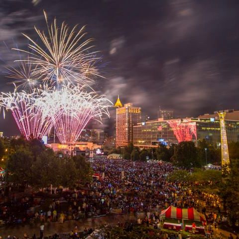 fireworks over centennial olympic park atlanta