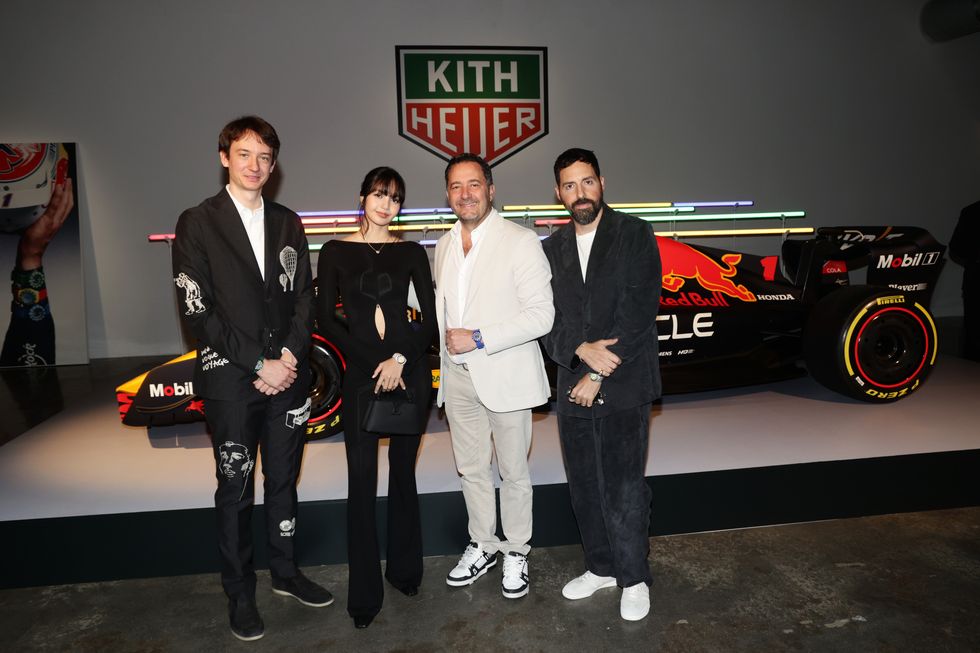 lisa with frederic arnault at the tag heuer formula 1 kith launch celebration