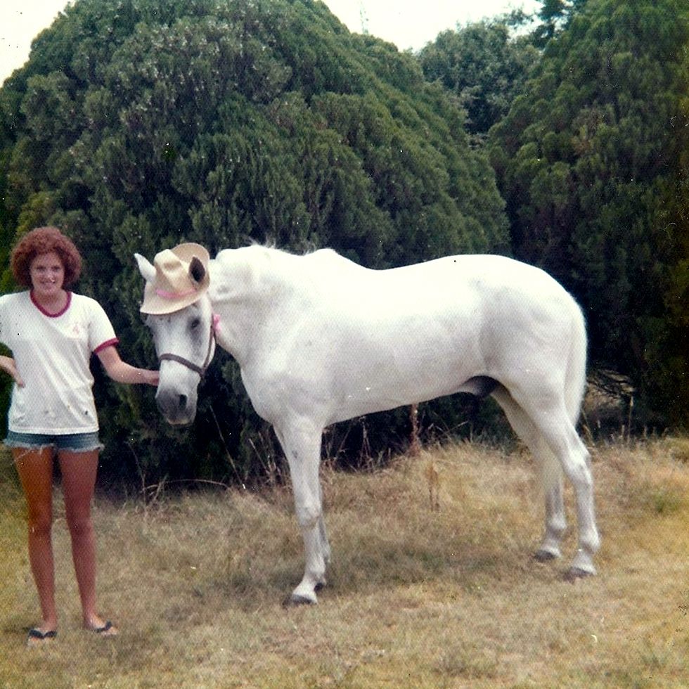 kimberly goss anbouba with her horse as a teenager ﻿