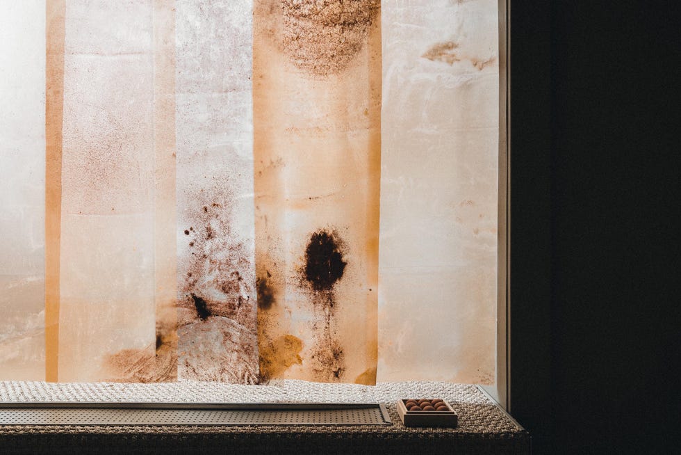 seaweed curtains from frama’s collaboration with natural material studio
