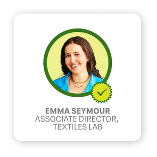 profile card showcasing an associate director in a textiles lab