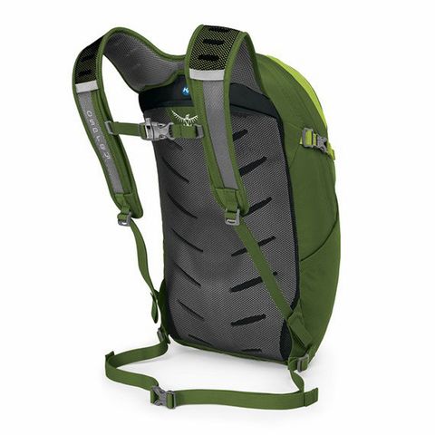 back panel of a hiking daypack with a frameless construction