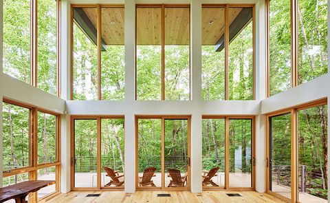 modern windows in cabin