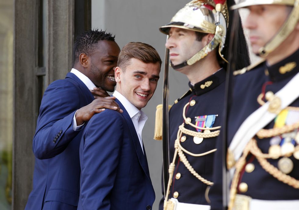 french president francois hollande receives france soccer team at elysee palace in paris