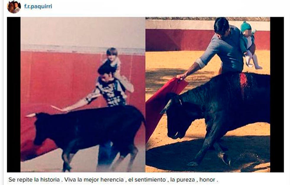 Francisco Rivera con su hija Carmen en 2016.
