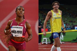 los atletas fraserpryce y mondo duplantis