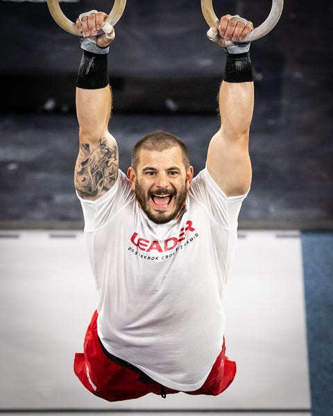 mat fraser swinging on rings