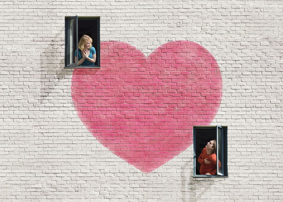 Heart, Pink, Wall, Red, Organ, Brick, Love, Heart, Human body, Valentine's day, 