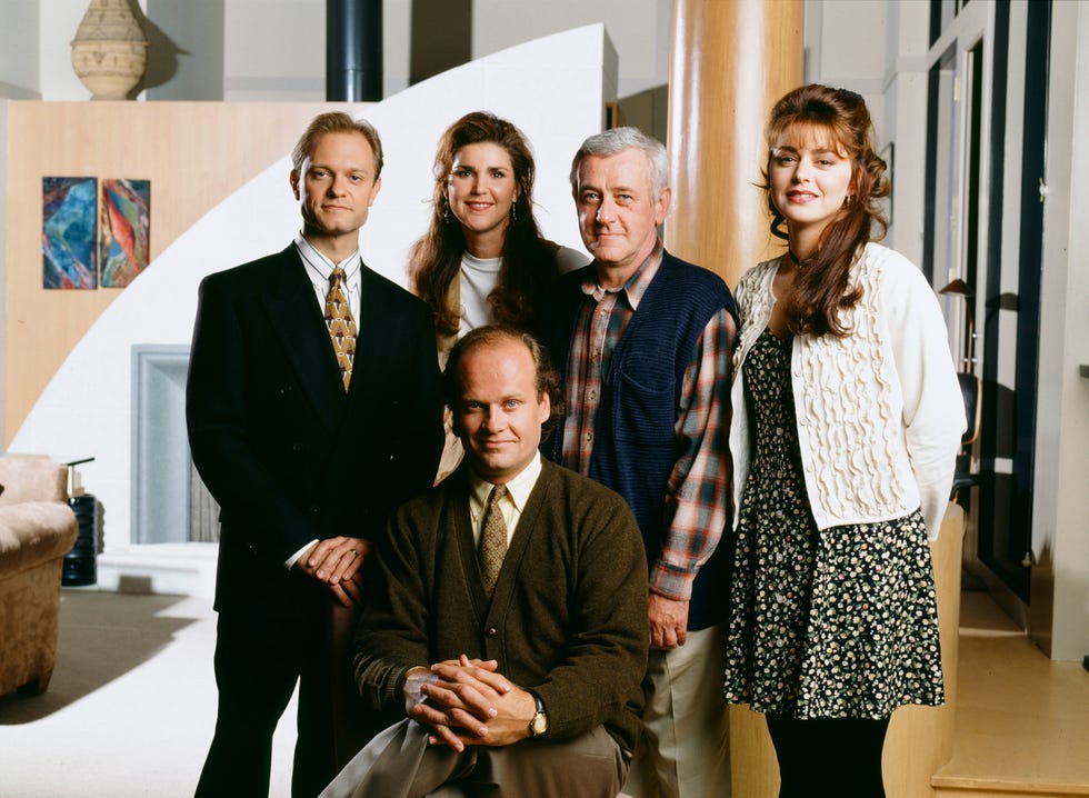 frasier, peri gilpin, john mahoney, kelsey grammer, moose, david hyde pierce, jane leeves