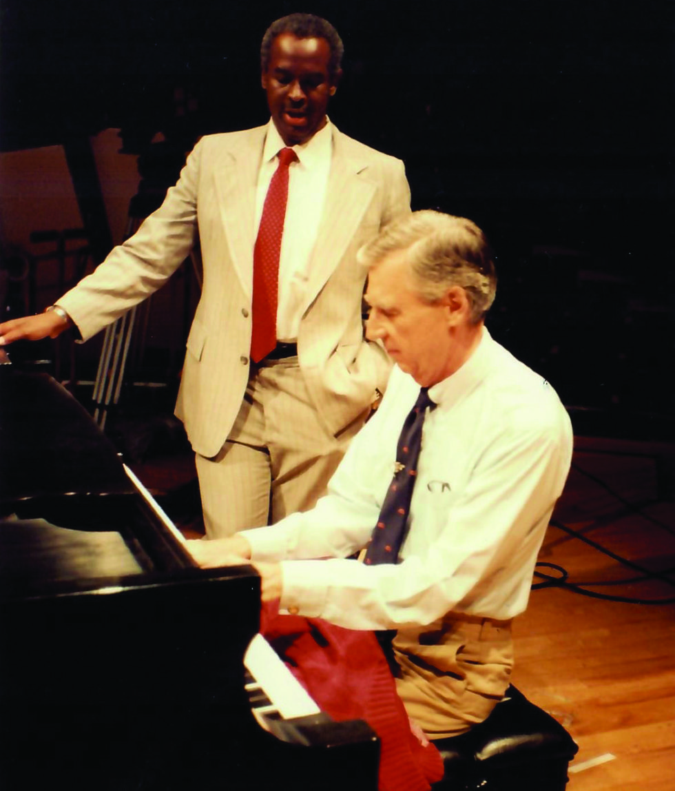 fred rogers and françois clemmons at the piano