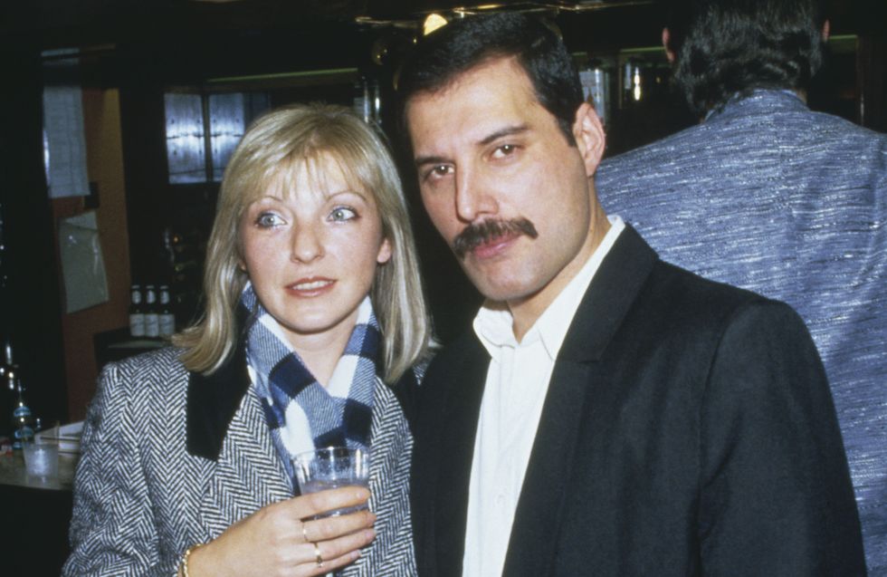 Mary Austin and Freddie Mercury at Fashion Aid at the Royal Albert Hall in London