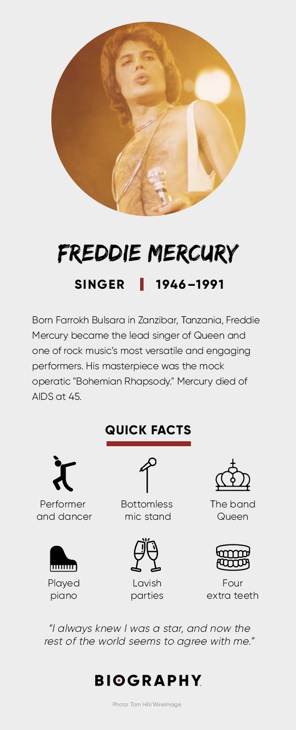 Freddie Mercury Fact Card