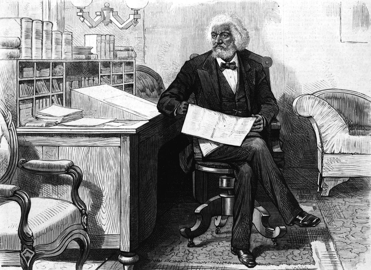 Nadat hij de eerste twintig jaar van zijn leven in slavernij had doorgebracht werd Frederick Douglass een beroemde auteur en spreker en een vooraanstaande figuur in de beweging die de afschaffing van de slavernij bepleitte