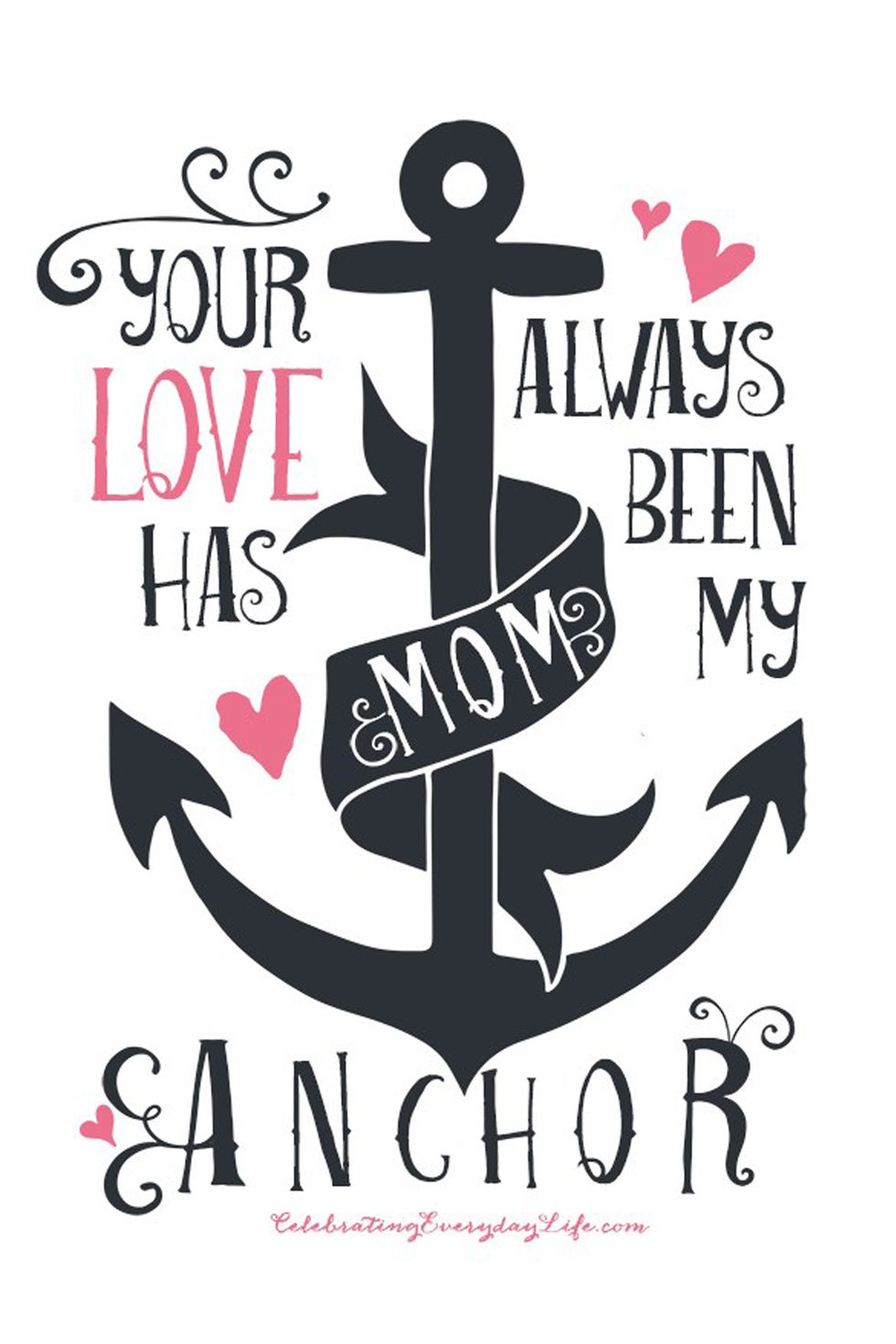 free printable cards mothers day with anchor illustration
