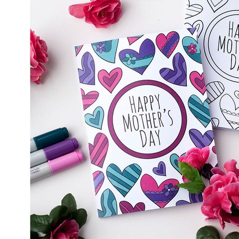 free printable mothers day cards diy color for kids card