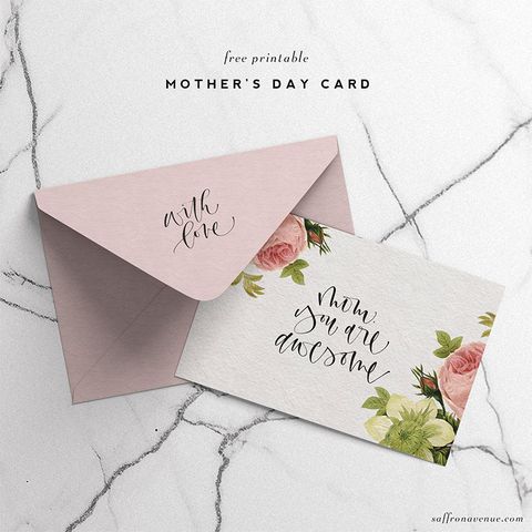 free printable mothers day cards card reading mom you are awesome