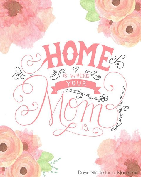 free printable mothers day cards card reading home is where your mom is