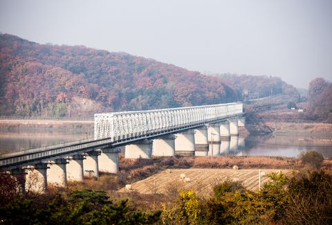 Freedom Bridge on The Border Of South and North Korea