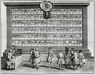 freemasonry, engraving by bernard picart