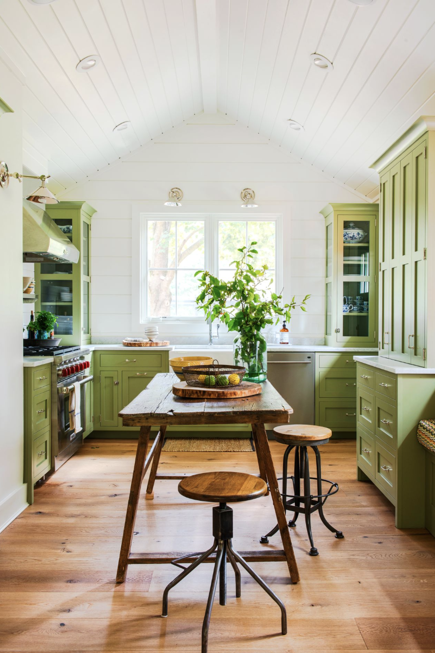french country kitchen ideas soft green color