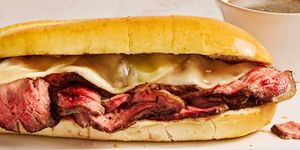 french dip sandwich served with au jus