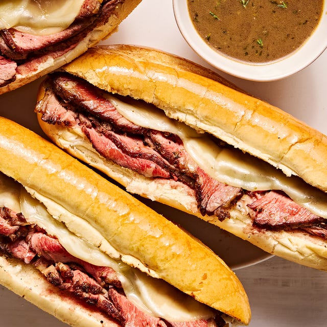 french dip sandwich served with au jus