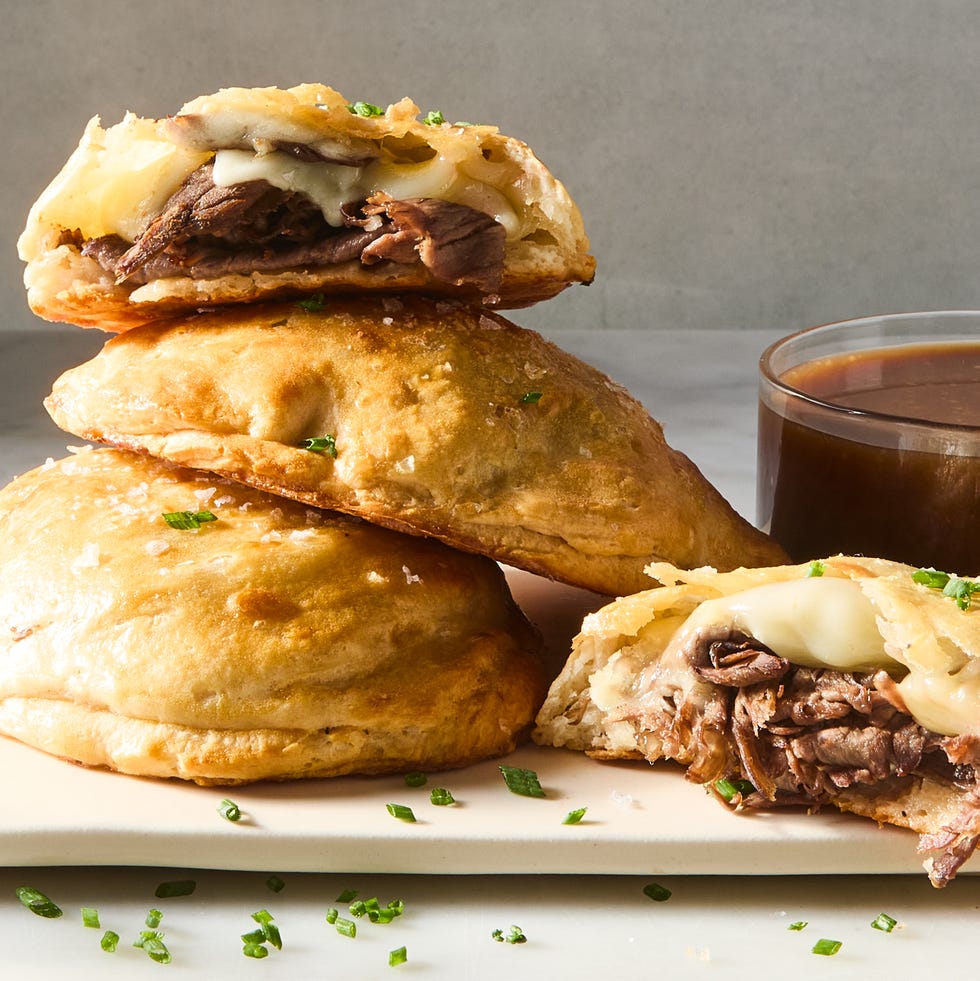 biscuits stuffed with roast beef and cheese