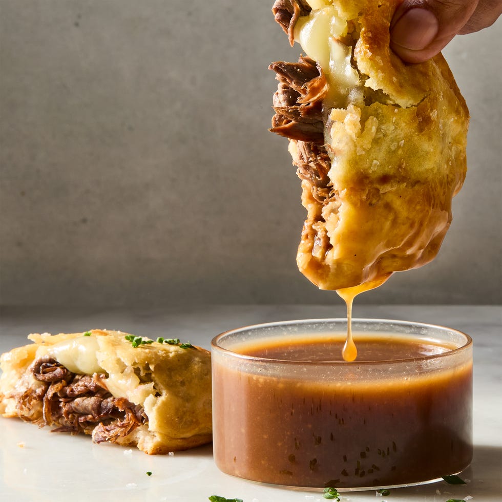 biscuits stuffed with roast beef and cheese