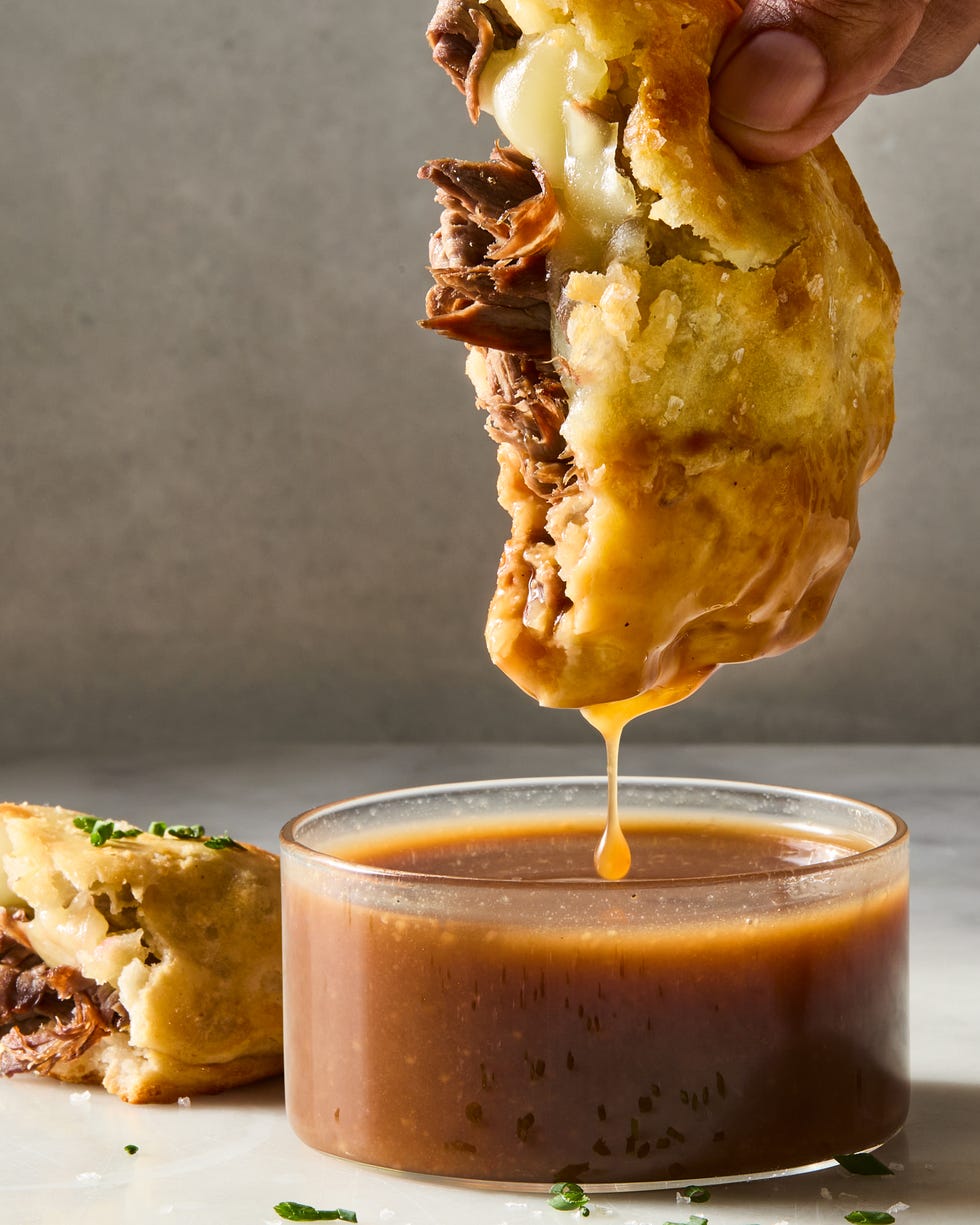 biscuits stuffed with roast beef and cheese