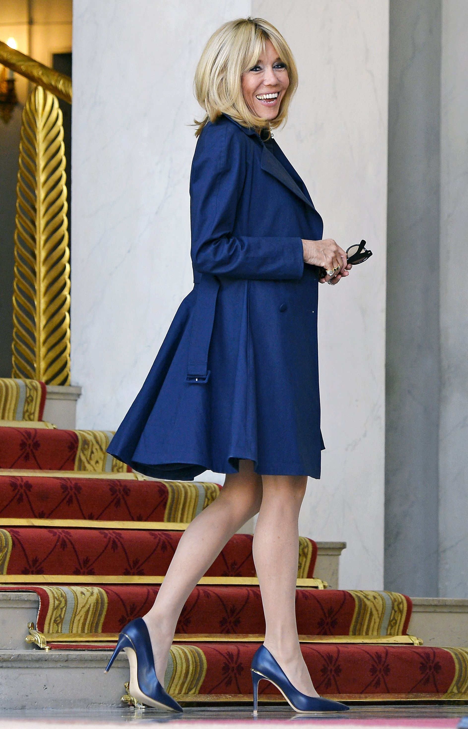 A close-up look at Brigitte Macrons Louis Vuitton heels