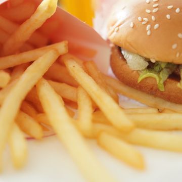 french fries hamburger