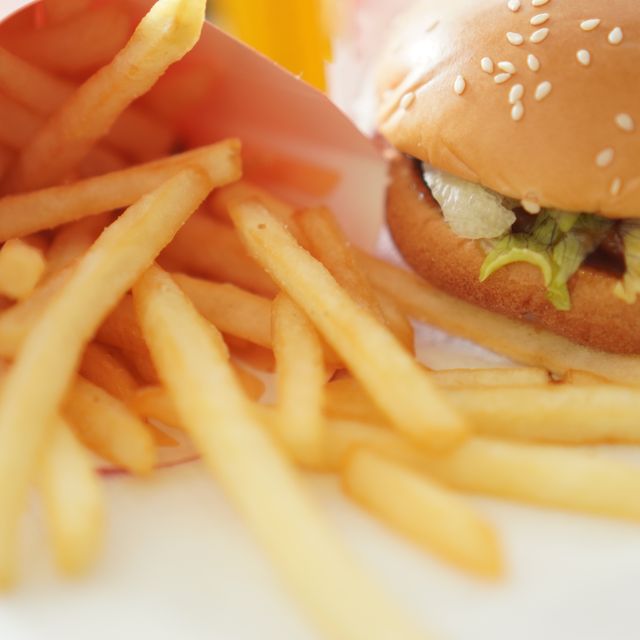french fries hamburger