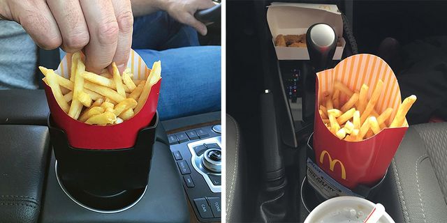 This Car French Fry Holder Makes Eating Out of the Bag a Thing of the Past